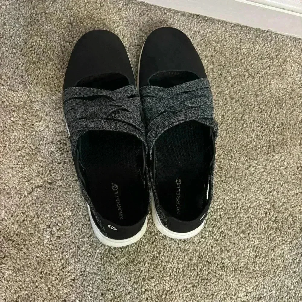 Merrell Flora Kye Black & Grey Weave Ballet Flats Size 7.5